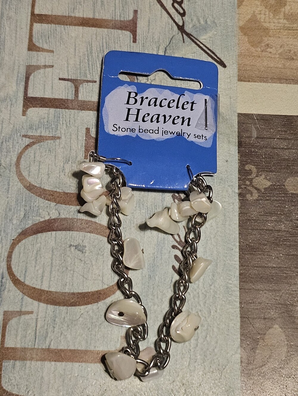 Bracelet Heaven silver tone MOP bracelet & earrings jewelry set